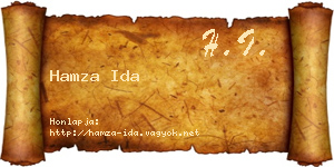 Hamza Ida névjegykártya